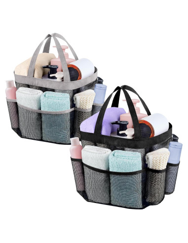 Caddy de Ducha Portátil Attmu 8 Bolsillos Malla Secado Rápido
