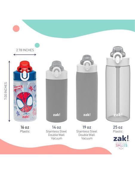 Botella de Agua Zak Designs Spider-Man 2-Pack 480ml Botella de Agua Zak Designs Spider-Man 2-Pack 480ml