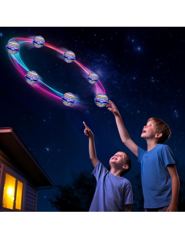 Bola Orbital Voladora Azul Ivtivfu con Luces RGB y Girador