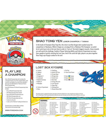 Baraja Campeonato Mundial Pokémon 2023 Shao Tong Yen 60 cartas Baraja Campeonato Mundial Pokémon 2023 Shao Tong Yen 60 cartas