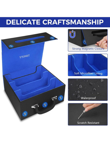 Caja de Almacenamiento de Cartas Ytonet con Asa, 1800+ Cartas, Negro