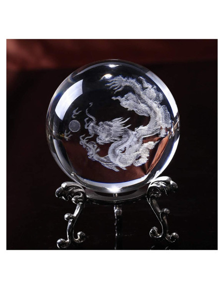 Bola de Cristal Dragón Chino HDCRYSTALGIFTS 60mm Decoración Bola de Cristal Dragón Chino HDCRYSTALGIFTS 60mm Decoración