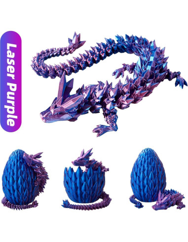 Huevo de Dragón Finndeen Juguete Sorpresa 30 cm Púrpura