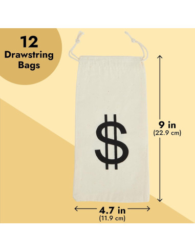 Bolsas de Dinero Juvale 12 Piezas para Fiestas de Casino