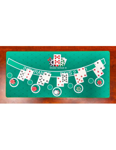 Mini Tapete de Blackjack Casino Quest 89x40 cm Verde