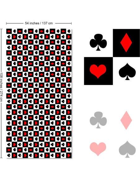 Mantel de Poker Sumind 4 Pcs 274x137 cm Tema Casino Mantel de Poker Sumind 4 Pcs 274x137 cm Tema Casino