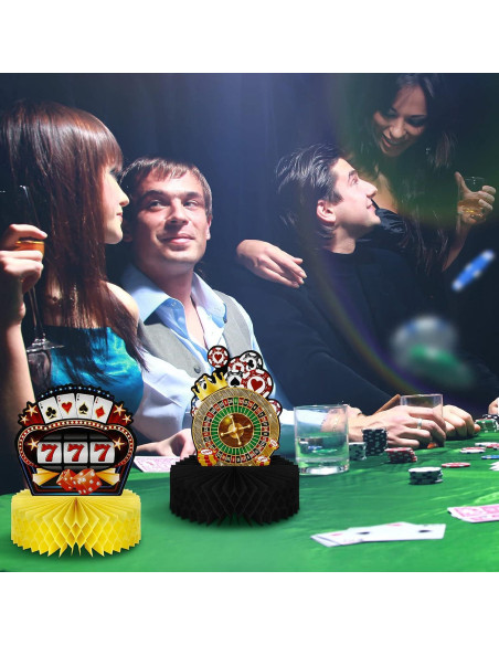 Centros de Mesa de Casino Sumind 6 Pcs Decoración Póker Centros de Mesa de Casino Sumind 6 Pcs Decoración Póker