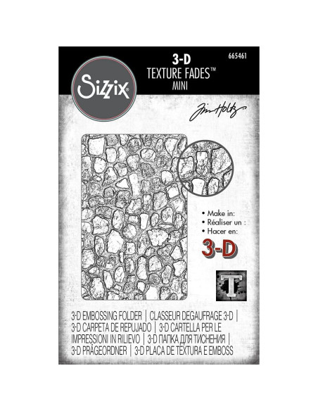 Carpetas de Embossing 3D Tim Holtz Sizzix - Mini Madera, Piedras y Ladrillos Carpetas de Embossing 3D Tim Holtz Sizzix - Mini Madera, Piedras y Ladrillos