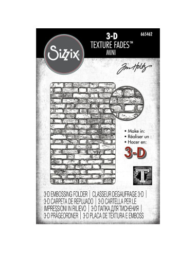 Carpetas de Embossing 3D Tim Holtz Sizzix - Mini Madera, Piedras y Ladrillos