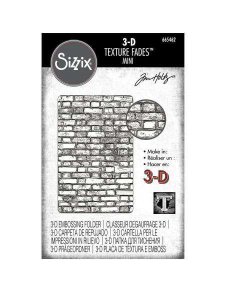 Carpetas de Embossing 3D Tim Holtz Sizzix - Mini Madera, Piedras y Ladrillos Carpetas de Embossing 3D Tim Holtz Sizzix - Mini Madera, Piedras y Ladrillos