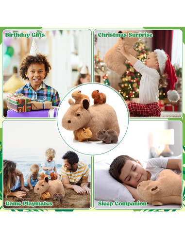 Set 5 Piezas Peluches Capibara Hollowfly Suaves para Niños