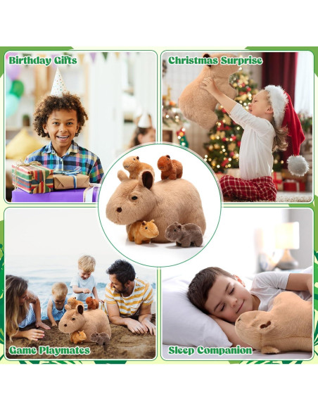 Set 5 Piezas Peluches Capibara Hollowfly Suaves para Niños Set 5 Piezas Peluches Capibara Hollowfly Suaves para Niños