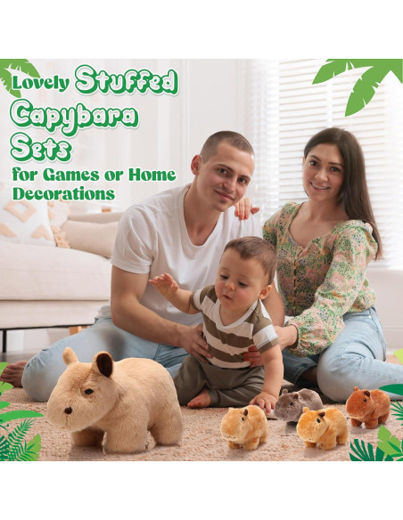 Set 5 Piezas Peluches Capibara Hollowfly Suaves para Niños Set 5 Piezas Peluches Capibara Hollowfly Suaves para Niños