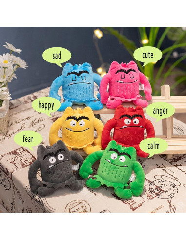 Conjunto de Juguetes de Peluche Monstruos de Colores 15cm