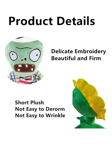 Muñecos de Peluche Plantas y Zombies JHESAO 6 Piezas