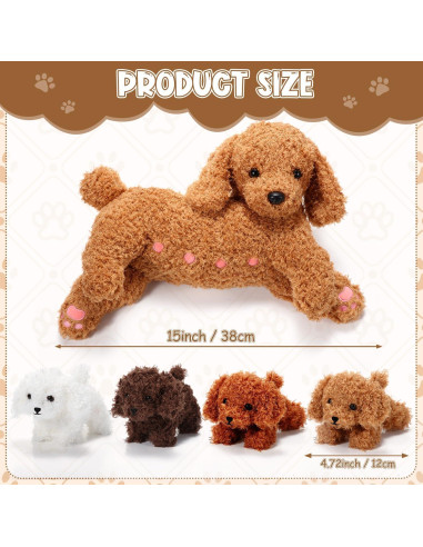 Conjunto de Peluches de Perro Honoson con 4 Cachorros