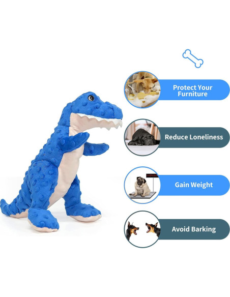 DODODOLA Juguete para Perros Dinosaurio Azul Squeaky 16.5cm DODODOLA Juguete para Perros Dinosaurio Azul Squeaky 16.5cm