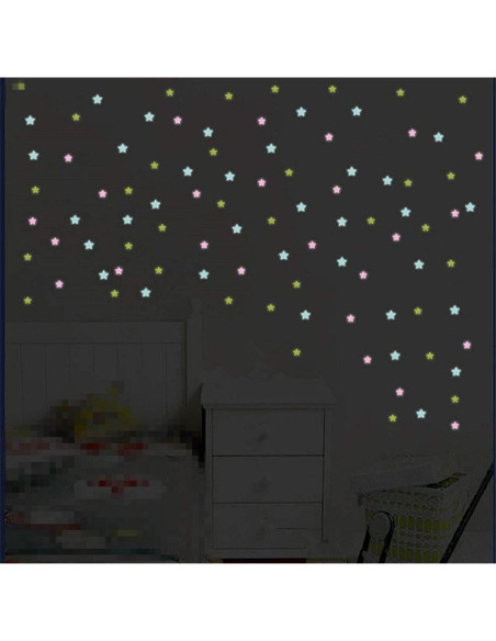 100 Estrellas Luminiscentes Senlinlv para Decoración de Pared 100 Estrellas Luminiscentes Senlinlv para Decoración de Pared