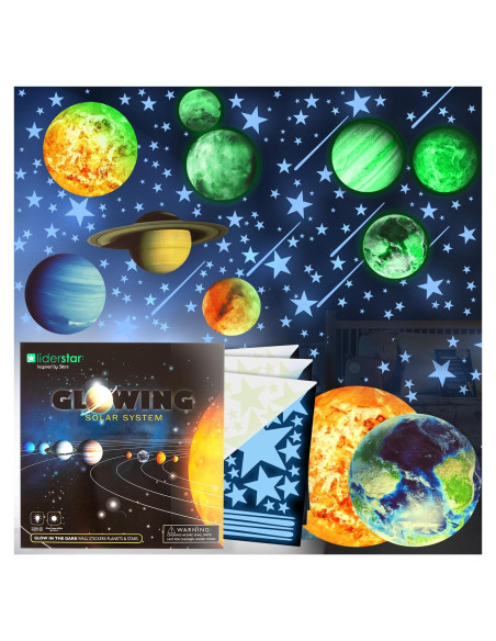 Pegatinas de Pared Brillantes LiderStar - Estrellas y Planetas Pegatinas de Pared Brillantes LiderStar - Estrellas y Planetas