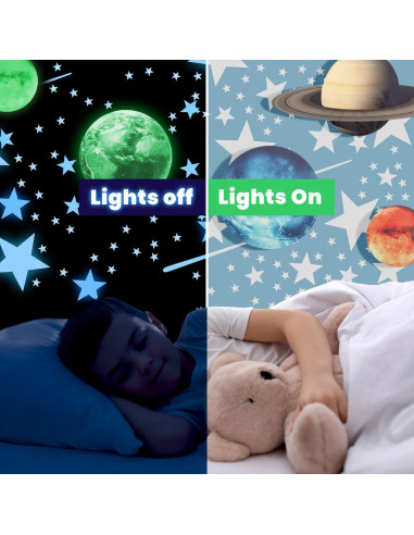 Pegatinas de Pared Brillantes LiderStar - Estrellas y Planetas