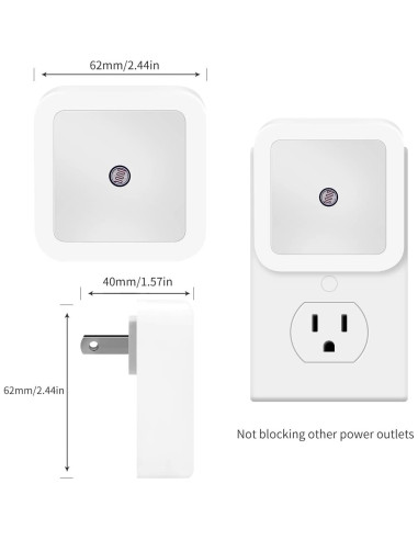 Luz Nocturna KINUR 6 Pack LED con Sensor Crepúsculo