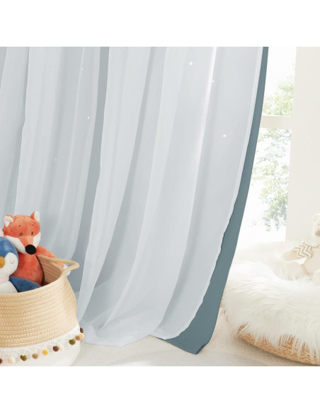 Cortinas NICETOWN Doble Capa Estrellas 132x160 cm 2 Piezas Cortinas NICETOWN Doble Capa Estrellas 132x160 cm 2 Piezas