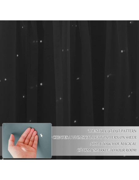 Cortinas NICETOWN Doble Capa Estrellas 132x160 cm 2 Piezas Cortinas NICETOWN Doble Capa Estrellas 132x160 cm 2 Piezas