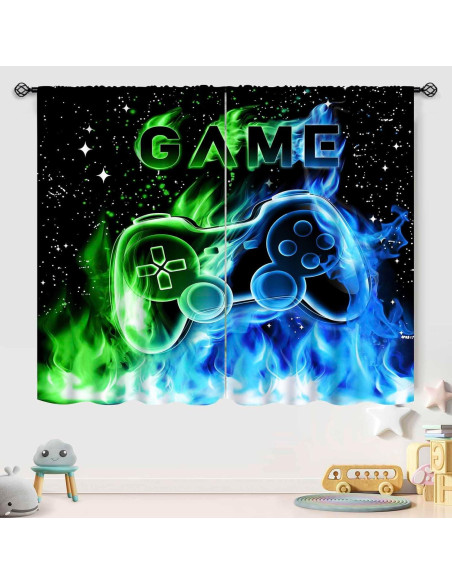 Cortinas Gamer Lnepty 2 Paneles Azul 53x160 cm Decorativas Cortinas Gamer Lnepty 2 Paneles Azul 53x160 cm Decorativas