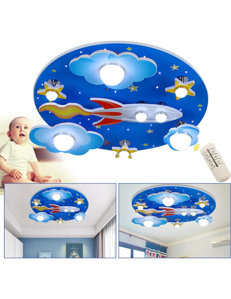 Lámpara de Techo LED Creativa FFanhia 60x20cm para Niños Lámpara de Techo LED Creativa FFanhia 60x20cm para Niños