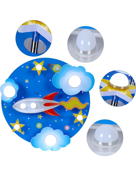 Lámpara de Techo LED Creativa FFanhia 60x20cm para Niños Lámpara de Techo LED Creativa FFanhia 60x20cm para Niños