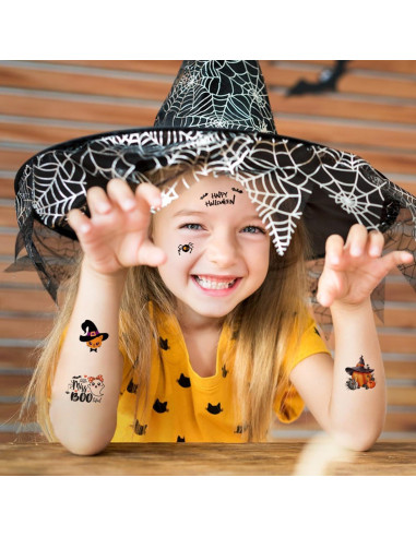 64 Tatuajes Temporales de Halloween Geengob para Niños