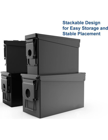 Caja de Municiones de Metal HARDROCK 50 Cal 6 Compartimentos