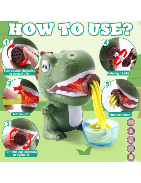 Juego de Cocina de Masa Crelloci Dinosaurio 24 Colores Juego de Cocina de Masa Crelloci Dinosaurio 24 Colores