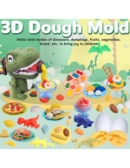 Juego de Cocina de Masa Crelloci Dinosaurio 24 Colores Juego de Cocina de Masa Crelloci Dinosaurio 24 Colores