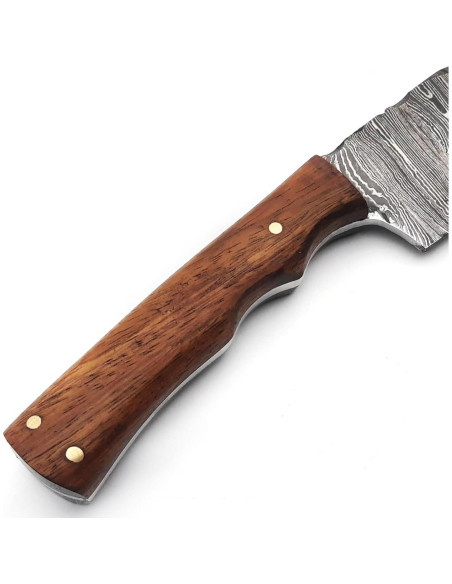Cuchillo de Caza Fijo Cuchillos Decentes Damasco 23 cm con Funda Cuchillo de Caza Fijo Cuchillos Decentes Damasco 23 cm con Funda
