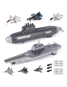 Juguete Barco de Guerra Portaaviones Crelloci 41.73x27.69cm