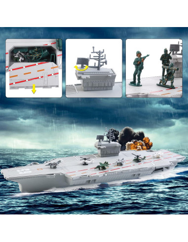 Juguete Portaaviones de deAO con Aviones y Barcos 27.94 cm