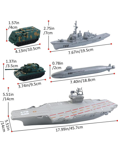 Juguete Portaaviones de deAO con Aviones y Barcos 27.94 cm