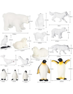 Kasyat 16 Figuras Animales Polares Juguetes Educativos 4.5 cm 2