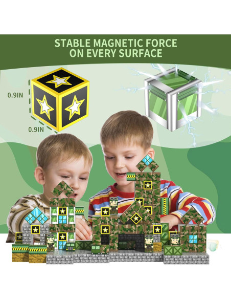 Set de 130 Bloques Magnéticos HenaBoo para Niños 3+ Años Set de 130 Bloques Magnéticos HenaBoo para Niños 3+ Años