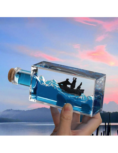 Barco Pirata Inhundible Genérico en Botella 14.6x5.4 cm