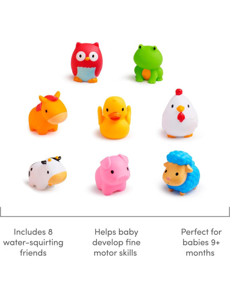 Juguetes de baño Munchkin 8 piezas animales de granja Juguetes de baño Munchkin 8 piezas animales de granja