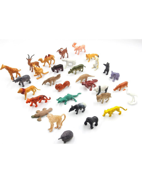 Figuras de Animales Salvajes Mini Pinowu 32 Pcs Educativas Figuras de Animales Salvajes Mini Pinowu 32 Pcs Educativas