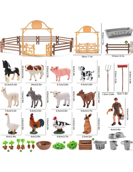42PCS Juguetes de Animales de Granja Zoopal para Niños 42PCS Juguetes de Animales de Granja Zoopal para Niños