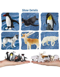 Set de Figuras de Animales Árticos RCOMG 14pcs Juguetes 2