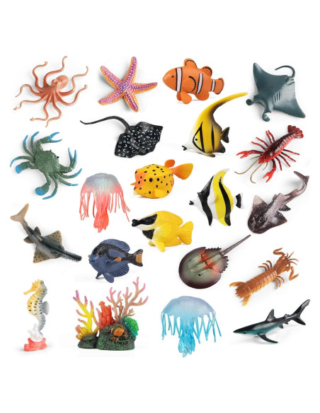 Figuras de Animales Marinos 21Pcs Kukifun - Juguetes Educativos Figuras de Animales Marinos 21Pcs Kukifun - Juguetes Educativos