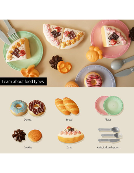 GILOBABY Set de Comida de Juguete 34 Pcs para Niños 3+ GILOBABY Set de Comida de Juguete 34 Pcs para Niños 3+