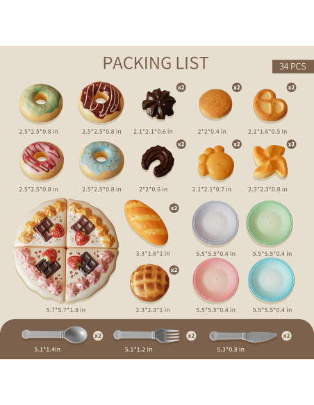 GILOBABY Set de Comida de Juguete 34 Pcs para Niños 3+ GILOBABY Set de Comida de Juguete 34 Pcs para Niños 3+