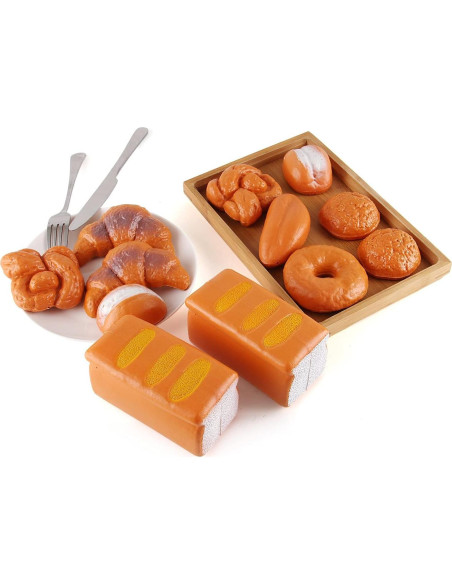 Juego de 12 Piezas de Pan Falso Liberty Imports - Alimentos de Juguete Juego de 12 Piezas de Pan Falso Liberty Imports - Alimentos de Juguete
