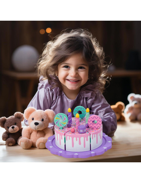 Juguete de Pastel de Madera WoodenEdu para Niños 1-3 Años Juguete de Pastel de Madera WoodenEdu para Niños 1-3 Años